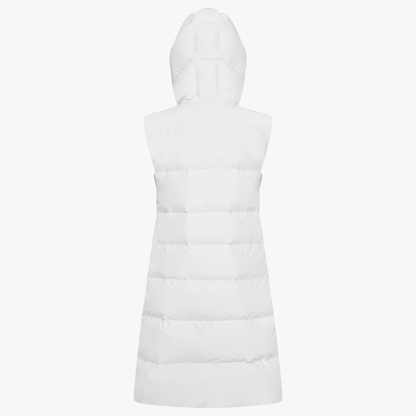 LONG DOWN HOODIE VEST(WHITE)