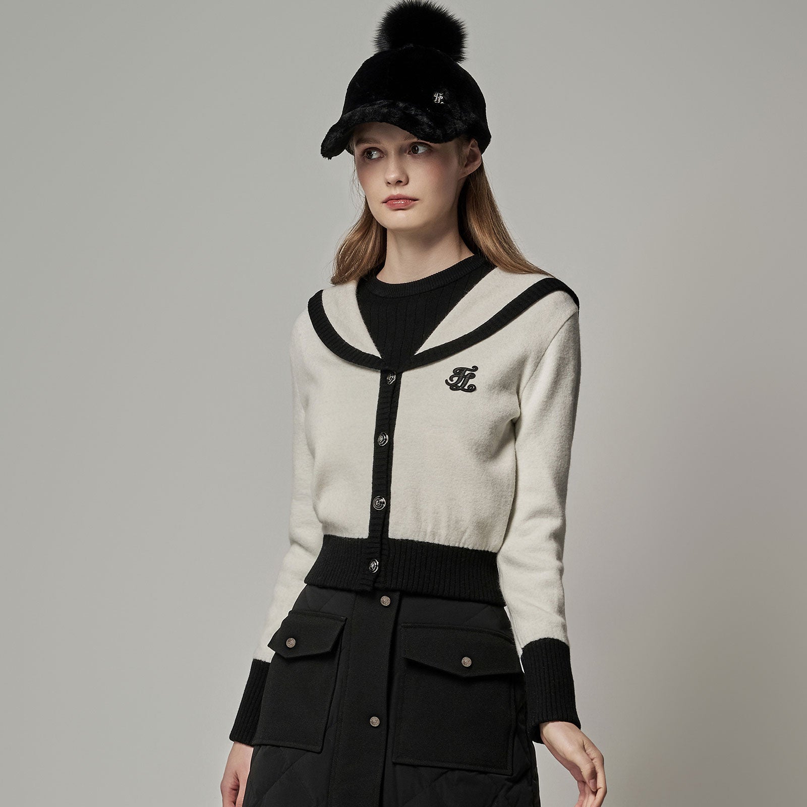 SAILOR COLOR POINT CARDIGAN (IVORY)