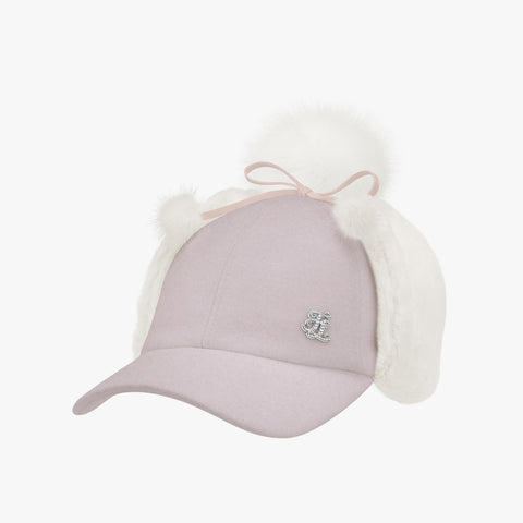 WOOL EAR MUFF CAP (PINK)