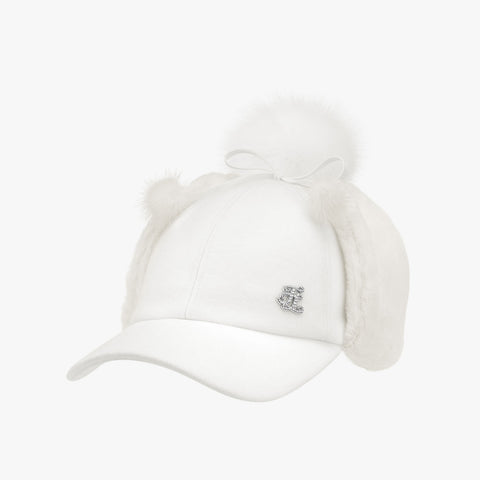 WOOL EAR MUFF CAP (WHITE)
