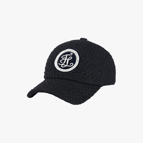 PEARL LOGO TWEED BALL CAP(BLACK)