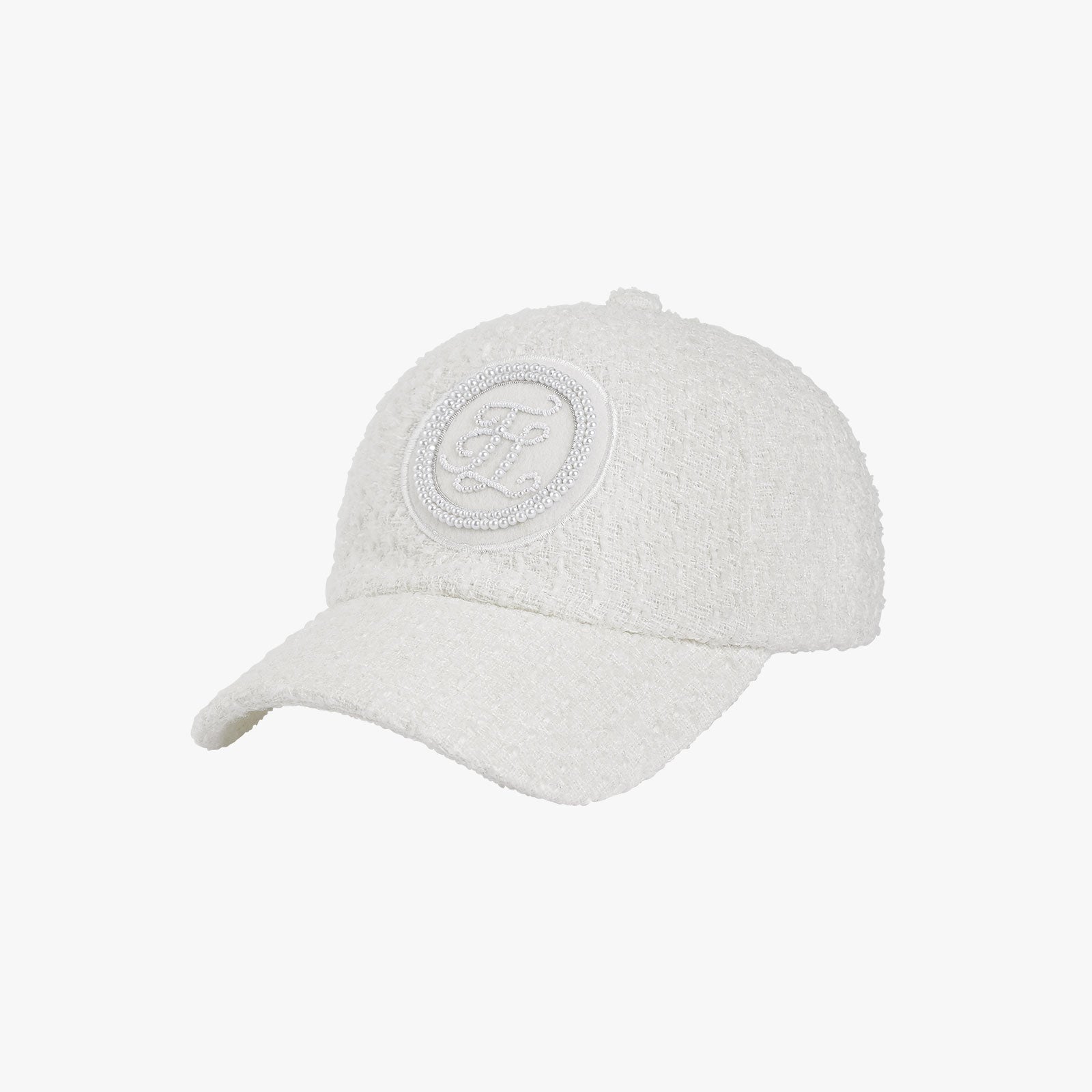 PEARL LOGO TWEED BALL CAP(WHITE)