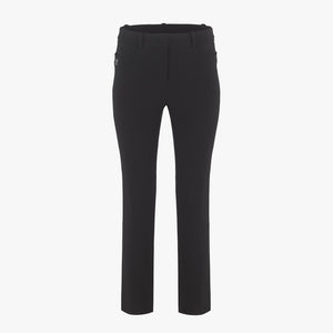 CROPPED SLIM FIT FLEECE PANTS (BLACK)