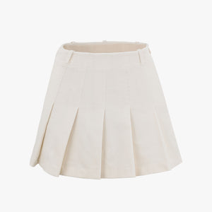 CORDUROY PLEATS SKIRT(CREAM)