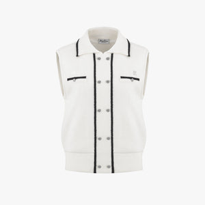 DOUBLE BUTTON WINDPROOF VEST(IVORY)