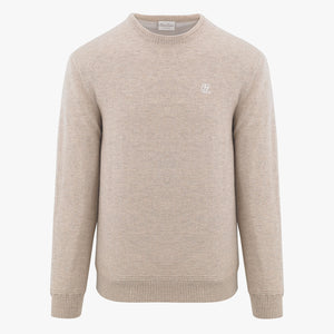 MEN'S ROUND NECK CASHMERE KNIT(BEIGE)