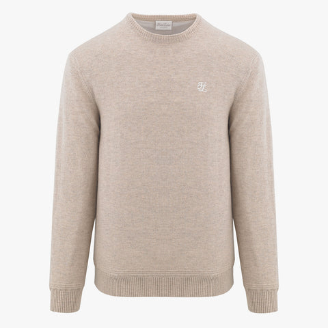 MEN'S ROUND NECK CASHMERE KNIT(BEIGE)