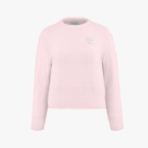 ROUND NECK LOGO WINDPROOF KNIT(PINK CHORAL)