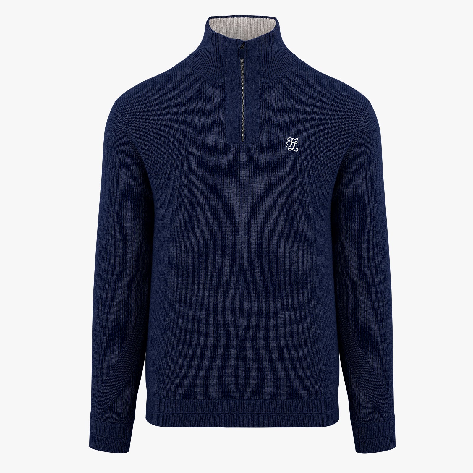 MEN'S OPEN COLLAR CASHMERE KNIT(NAVY)