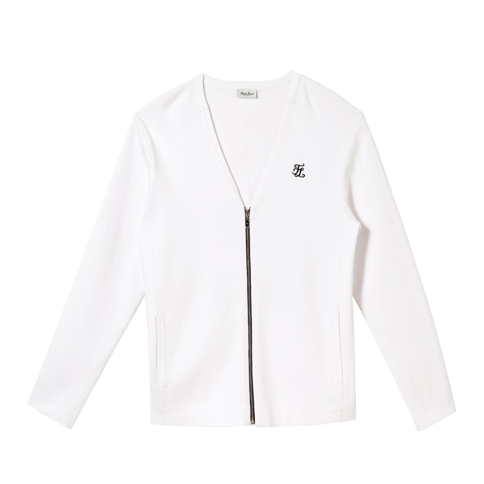 Fl MEN'S Zip Up Cardigan (White)